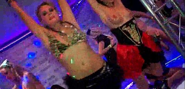  Horny sweeties penetrated by male strippers at club